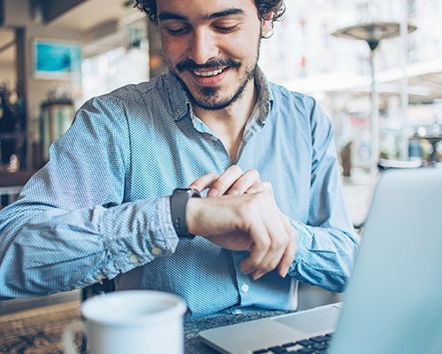 Man checking his watch