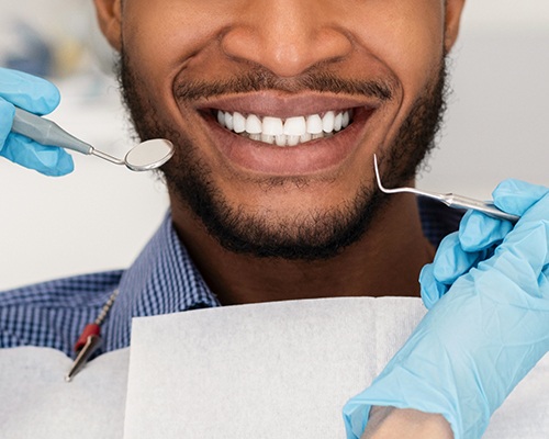 Man receiving dental checkup