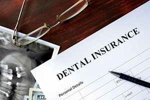 dental insurance form on a table