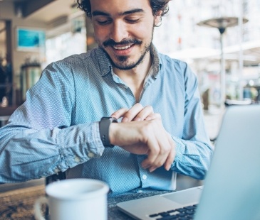 Man checking his watch