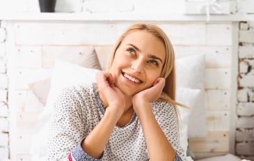 Woman showing off after periodontal therapy