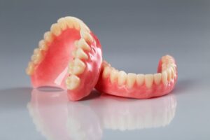 Close-up of dentures.